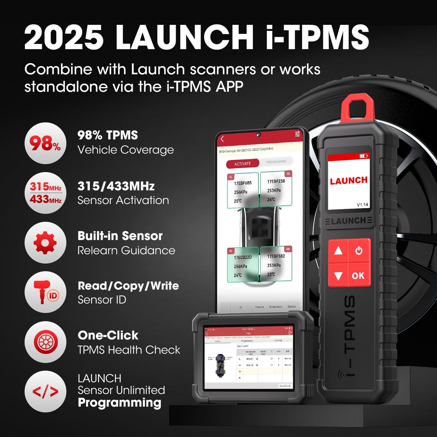 LAUNCH X431 i-TPMS TSGUN 2025 - Advanced TPMS Sensor Service Tool