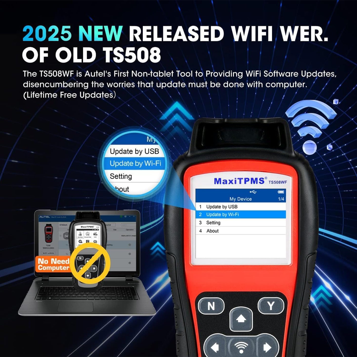 Autel MaxiTPMS TS508WF WiFi TPMS Scanner & Programming Tool