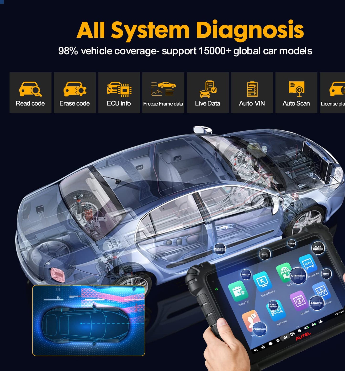 Autel MaxiCOM MK906 Pro Scanner with MV108S Endoscope – ECU Coding & 40+ Services