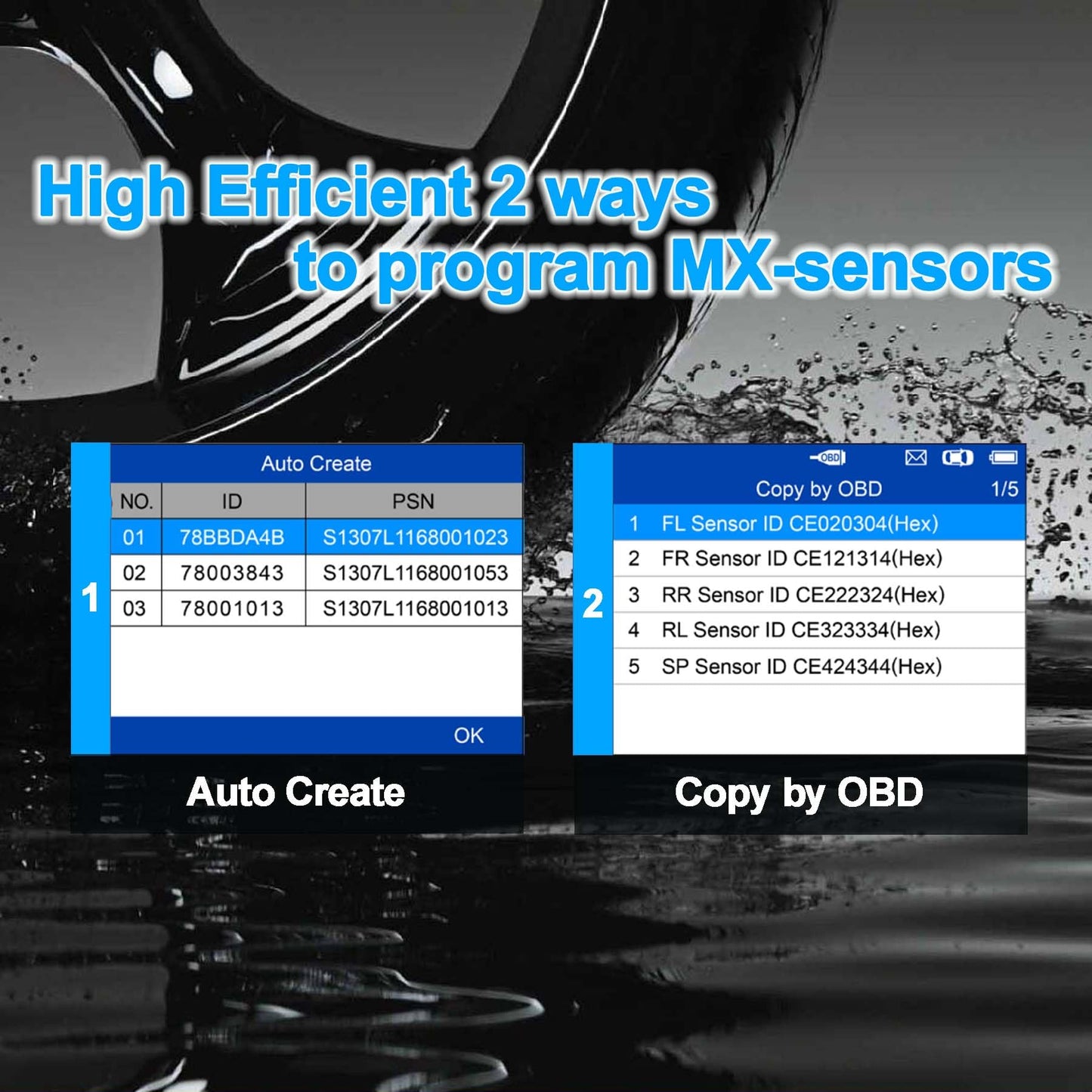 Autel MaxiTPMS TS508WF TPMS Tool Kit with 4 MX-Sensors & Metal Valves