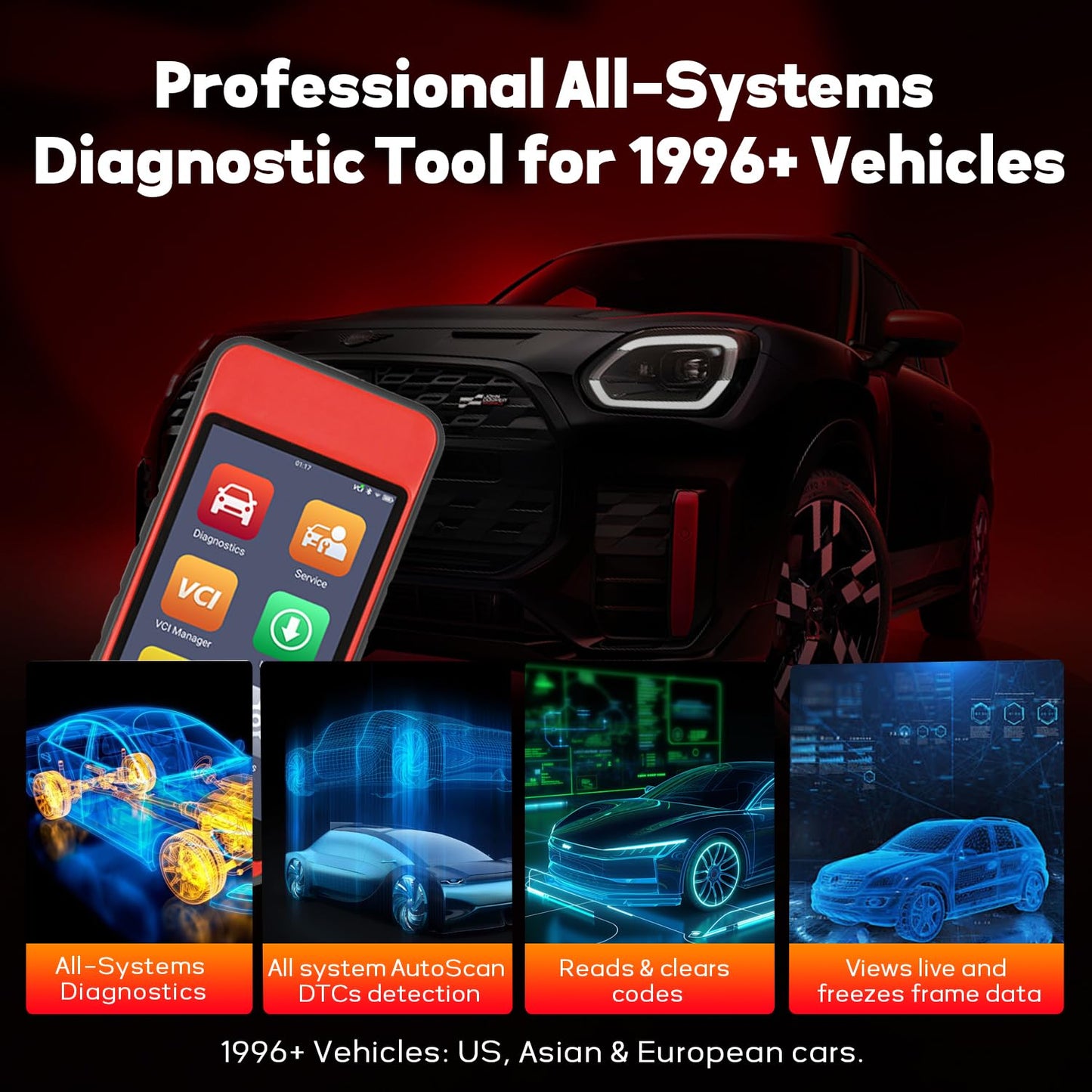 Autel MaxiDiag MD909 Pro – 2025 OBD2 Scanner with All-System Diagnostics & 11+ Services