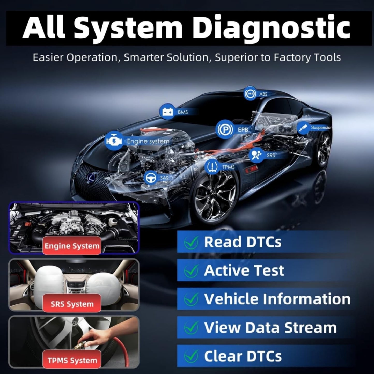 Autel Maxisys MS906 Pro-TS 2025, Top Autel Scanner with TPMS Programming Tool, Upgrade of MP900TS, MP900BT, MS906Pro, MS906TS, MS906BT, Bidirectional Diagnostic Tool, Auto Scan 2.0, CAN FD/DoIP