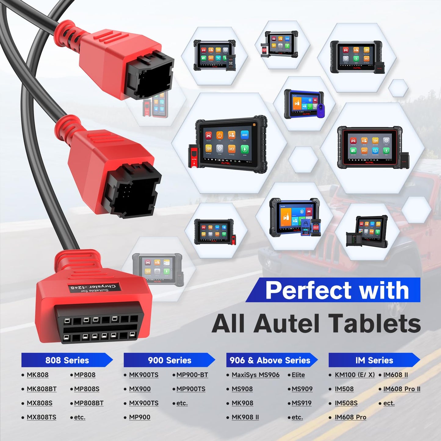 Autel 12+8 OBD2 Adapter Cable for Chrysler FCA SGW Bypass