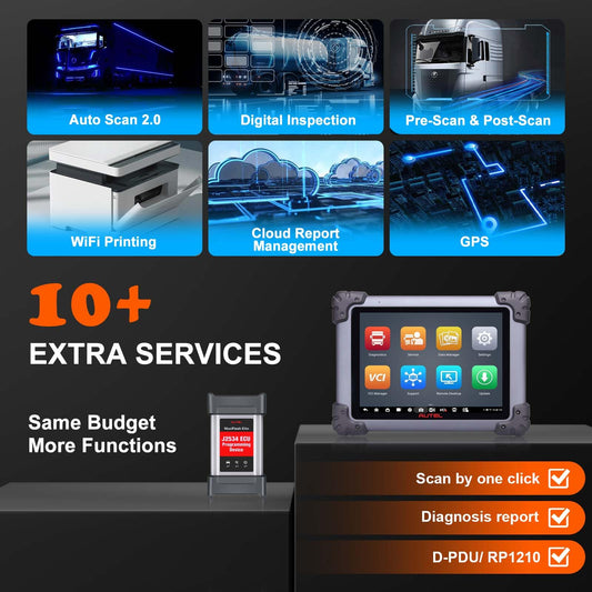 Autel MaxiSYS MS908CV II Heavy Duty Truck Scanner with ECU Coding & 64 Services