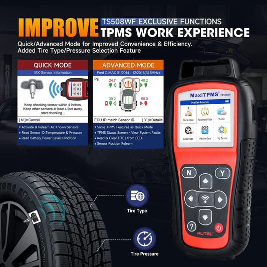 Autel MaxiTPMS TS508WF WiFi TPMS Relearn & Programming Tool 2025