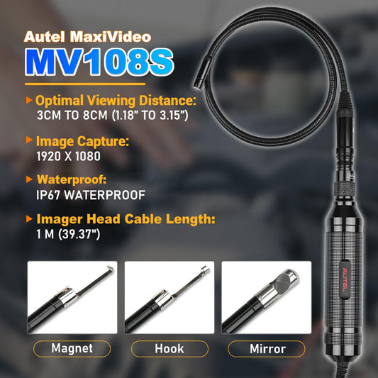 Autel MaxiVideo MV108S Digital Inspection Camera 2025 – Waterproof Endoscope