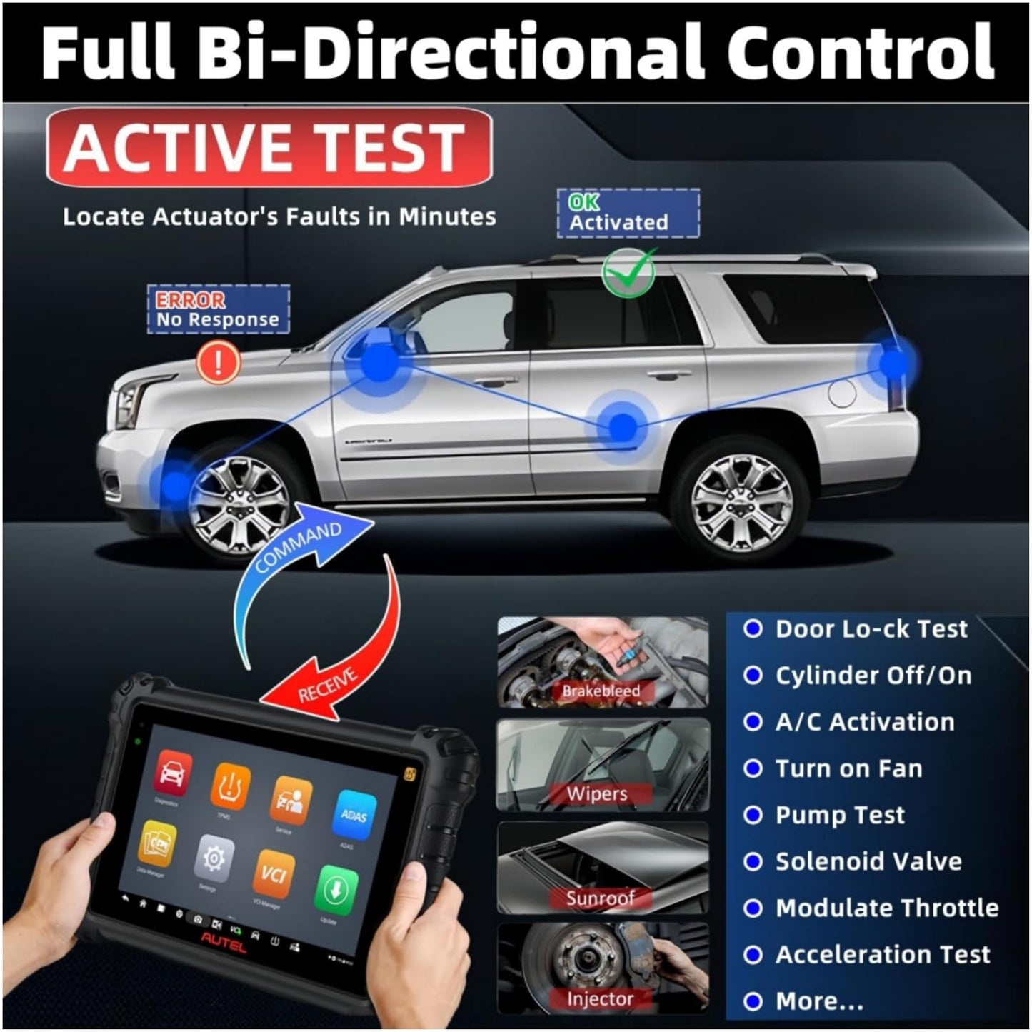 Autel Maxisys MS906 Pro-TS 2025, Top Autel Scanner with TPMS Programming Tool, Upgrade of MP900TS, MP900BT, MS906Pro, MS906TS, MS906BT, Bidirectional Diagnostic Tool, Auto Scan 2.0, CAN FD/DoIP