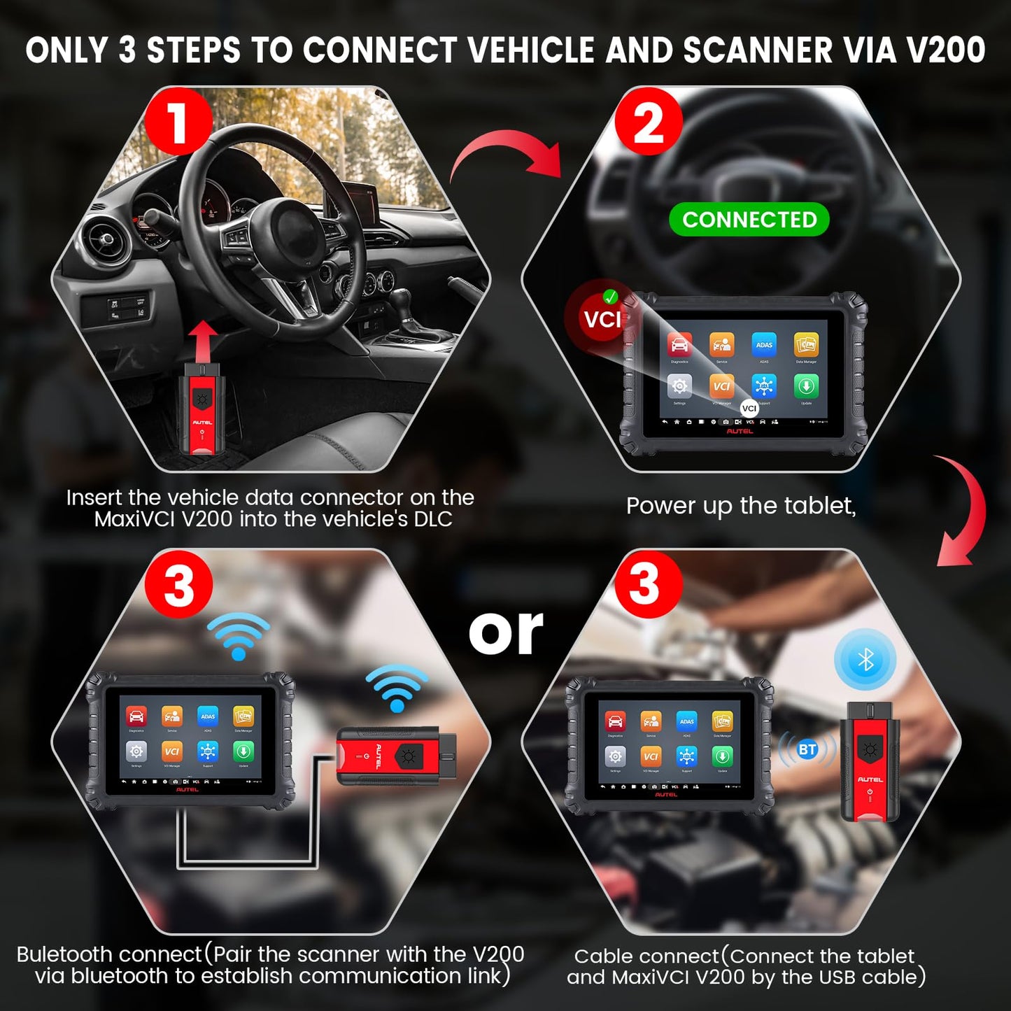 Autel MaxiVCI V200 OBD2 Bluetooth Adapter for Scanners