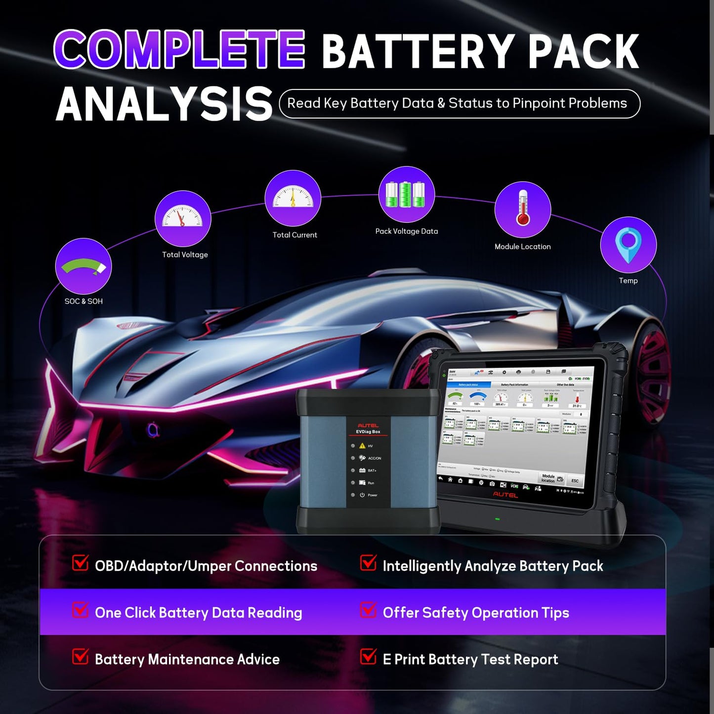 Autel EV Diagnostic Kit – High Voltage & Battery Pack Analysis
