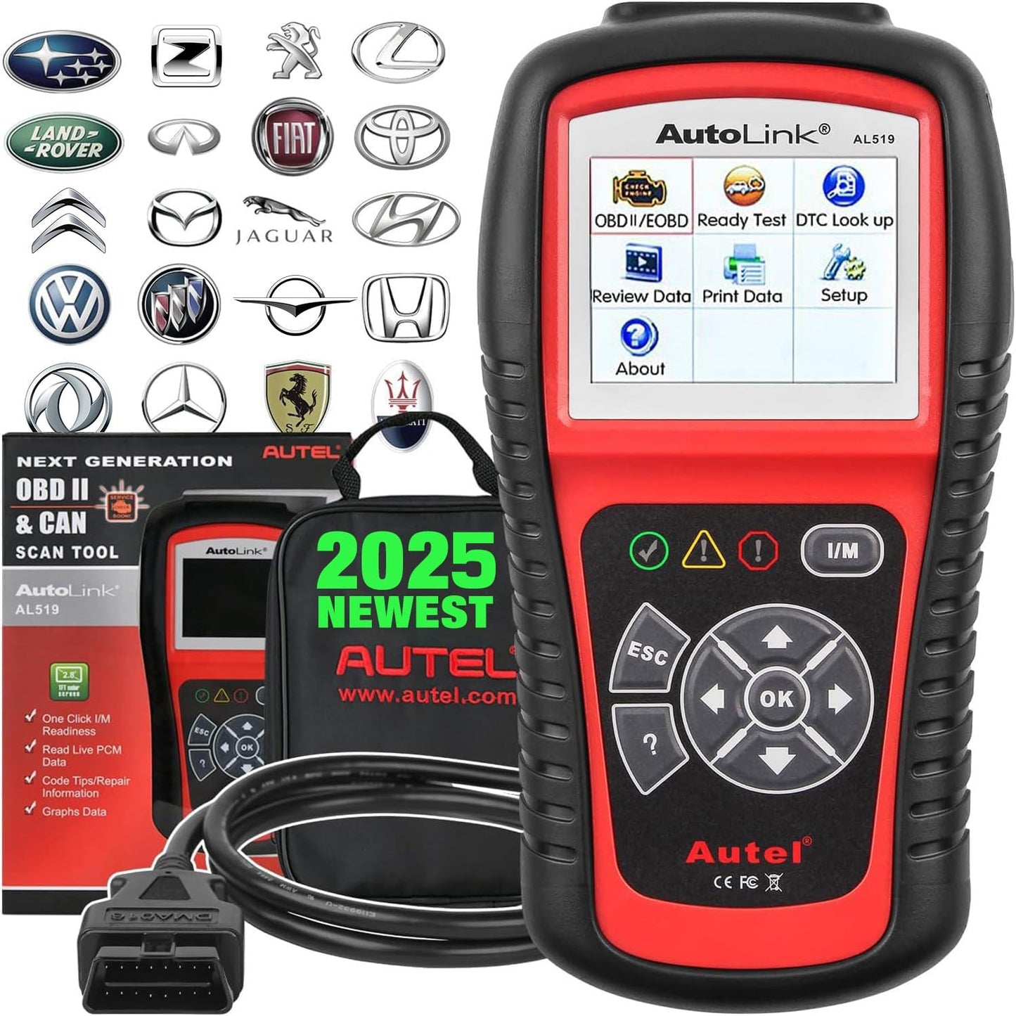 Autel AL519 OBD2 Scanner – Full OBDII Diagnostic Tool 2025