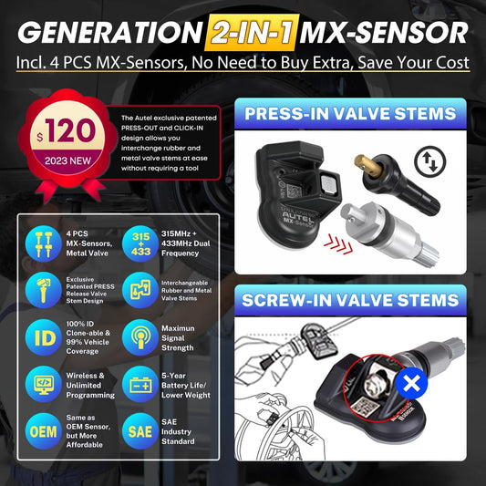 Autel MaxiTPMS TS508WF KIT WiFi TPMS Tool + 4PCS MX-Sensors