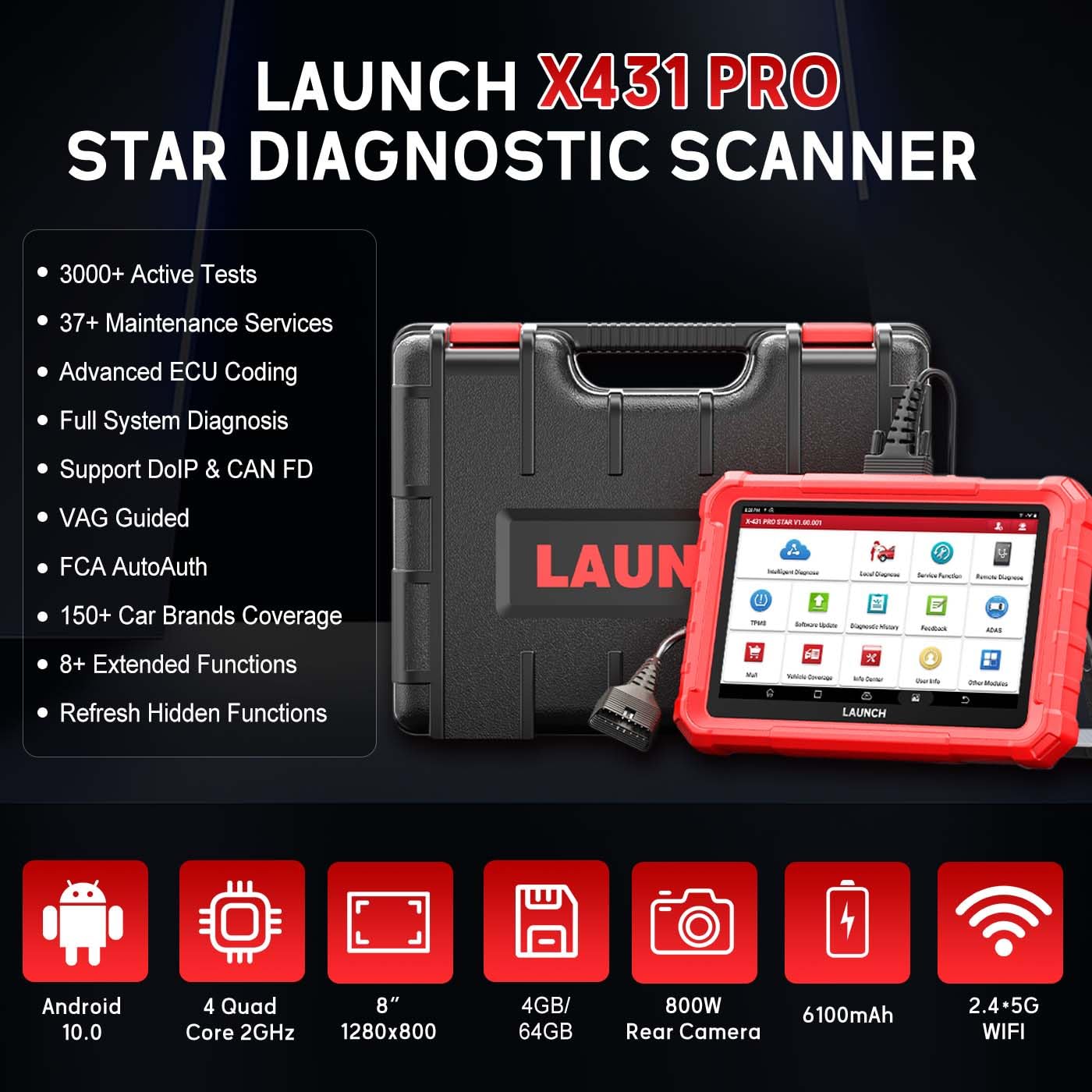 Launch X431 PRO Star – Advanced OBD2 Scanner with ECU Coding