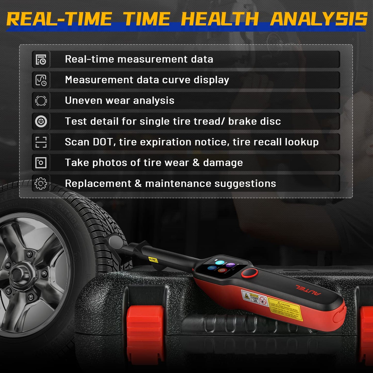 Autel MaxiTPMS TBE200 Tire Tread & Brake Disc Laser Examiner – 2025