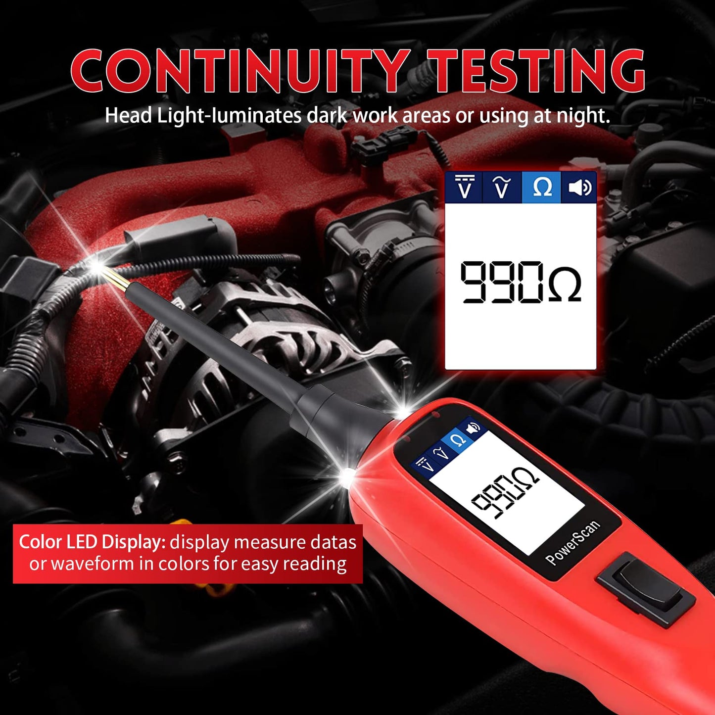 Autel PS100 PowerScan Circuit Tester 12V/24V with 20ft Cable