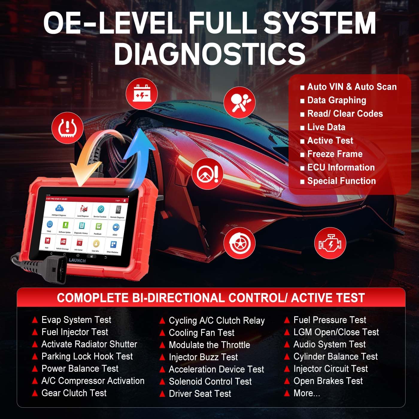 Launch X431 PRO Star – Advanced OBD2 Scanner with ECU Coding