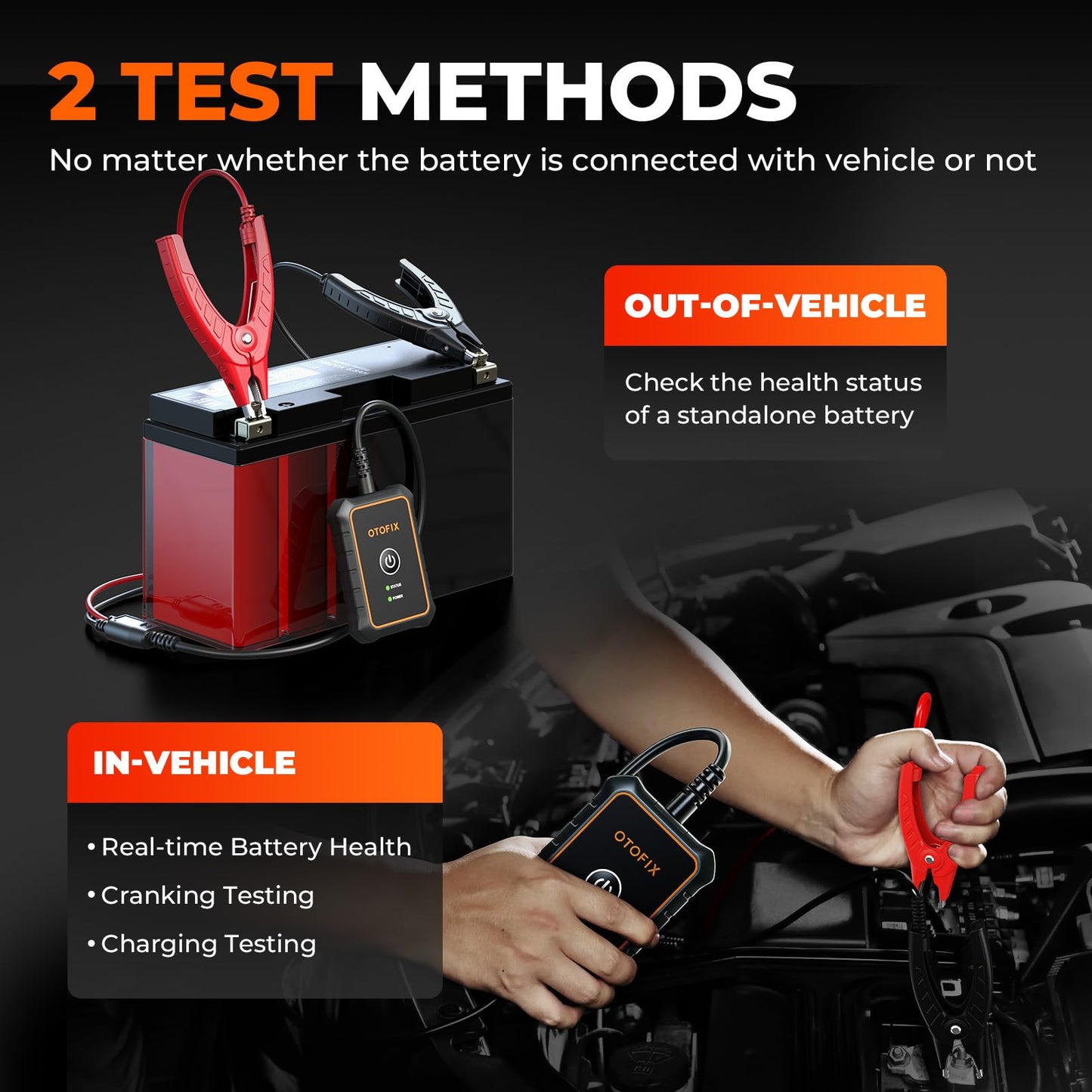 OTOFIX BT1 Lite Car Battery Tester 6V-12V with Cranking & Charging System Scan