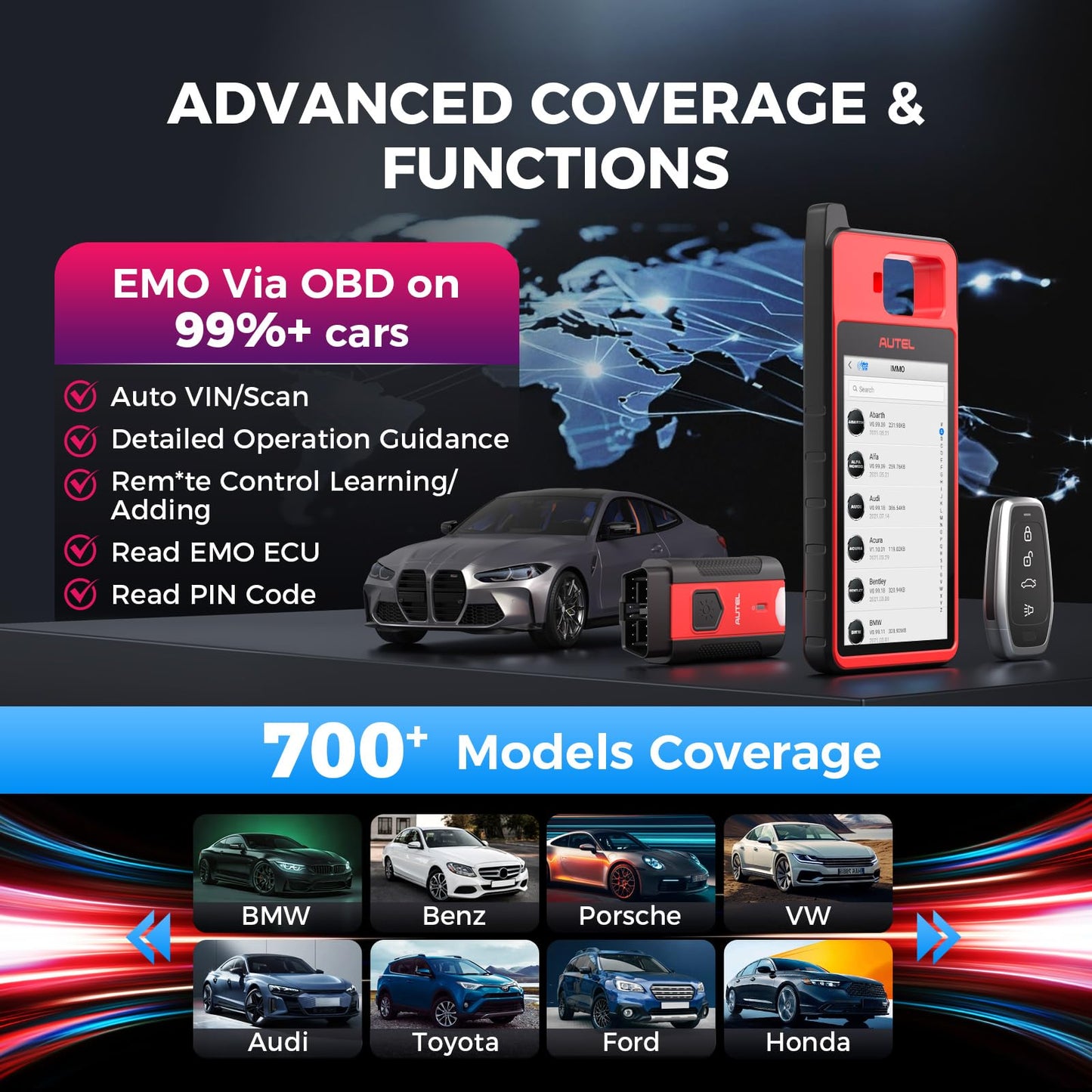 Autel MaxiIM K-M-100E OBD Learning Tool for 700+ Vehicles 2025