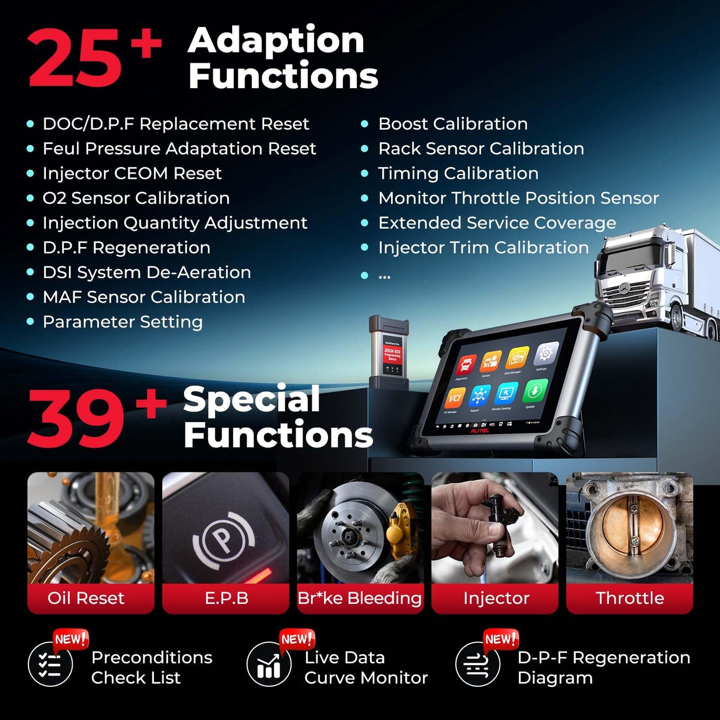 Autel MaxiSys MS908CV II Heavy Duty Truck Scanner with ECU Programming & 39+ Services
