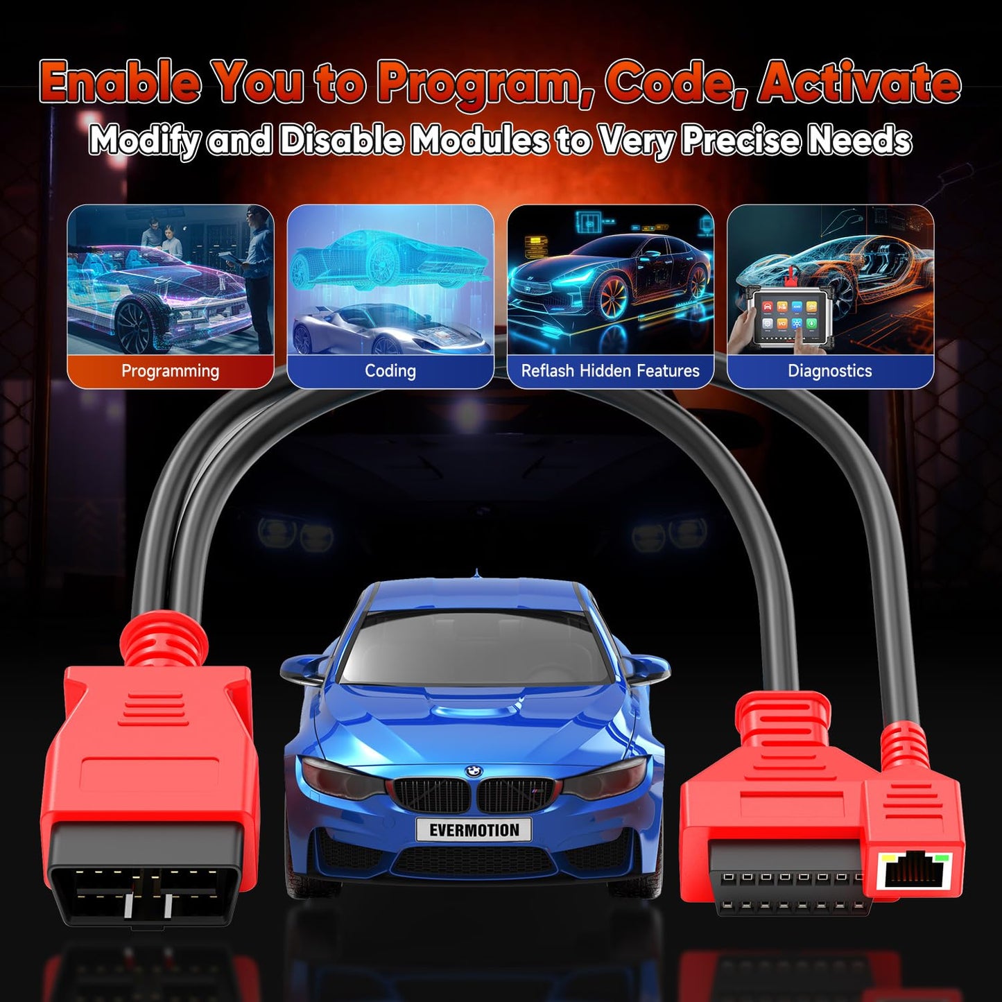 Autel ENET OBD2 Ethernet Cable for BMW F/G Series – 2025