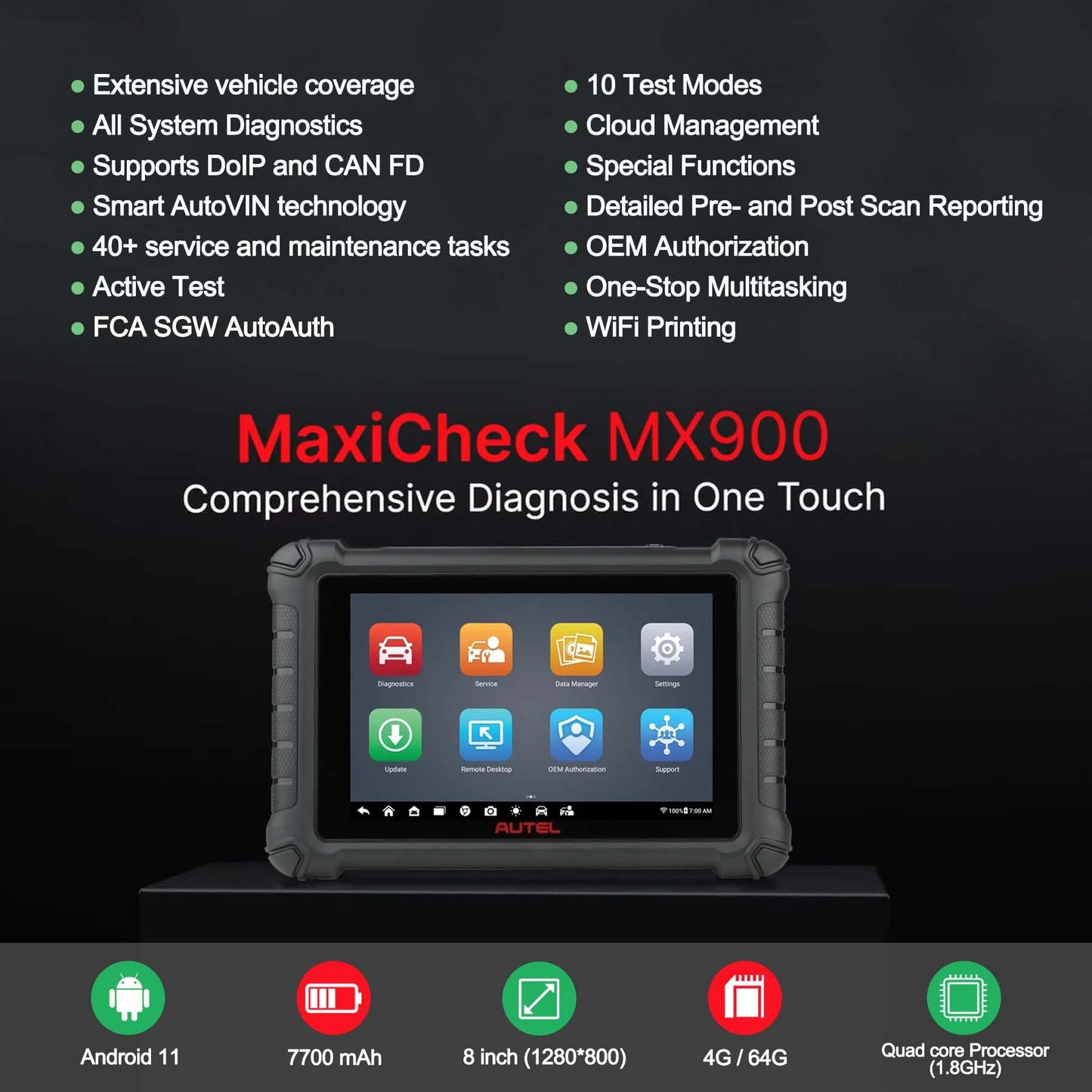 Autel MX900 OBD2 Scanner – 2025 All-System Diagnostic Tool