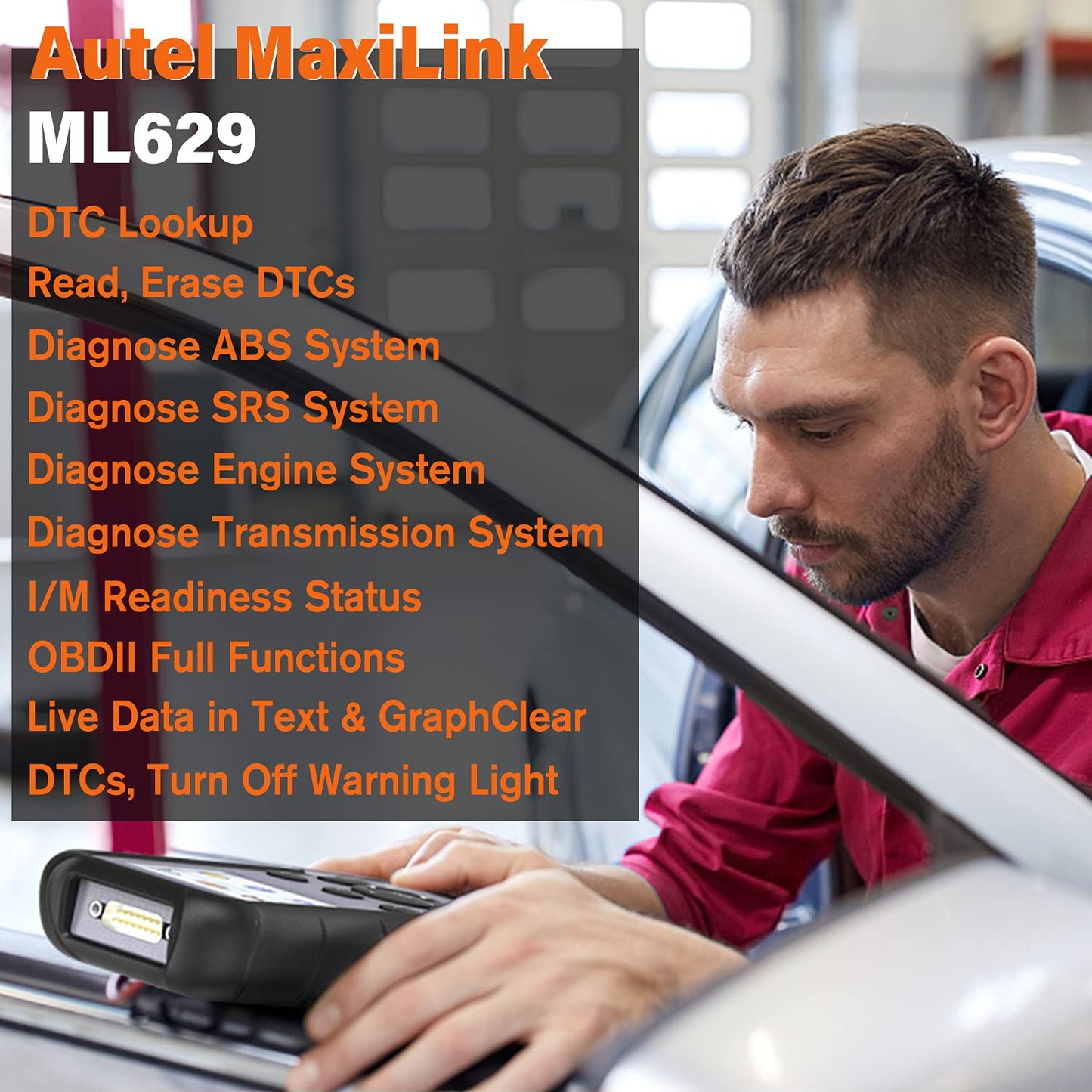 Autel MaxiLink ML629 OBD2 Scanner 2025 | ABS, SRS, Engine, Trans