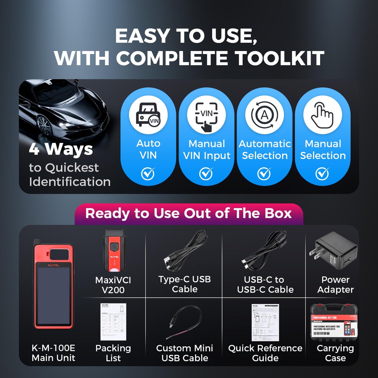 Autel MaxiIM K-M-100E OBD Learning Tool for 700+ Vehicles 2025