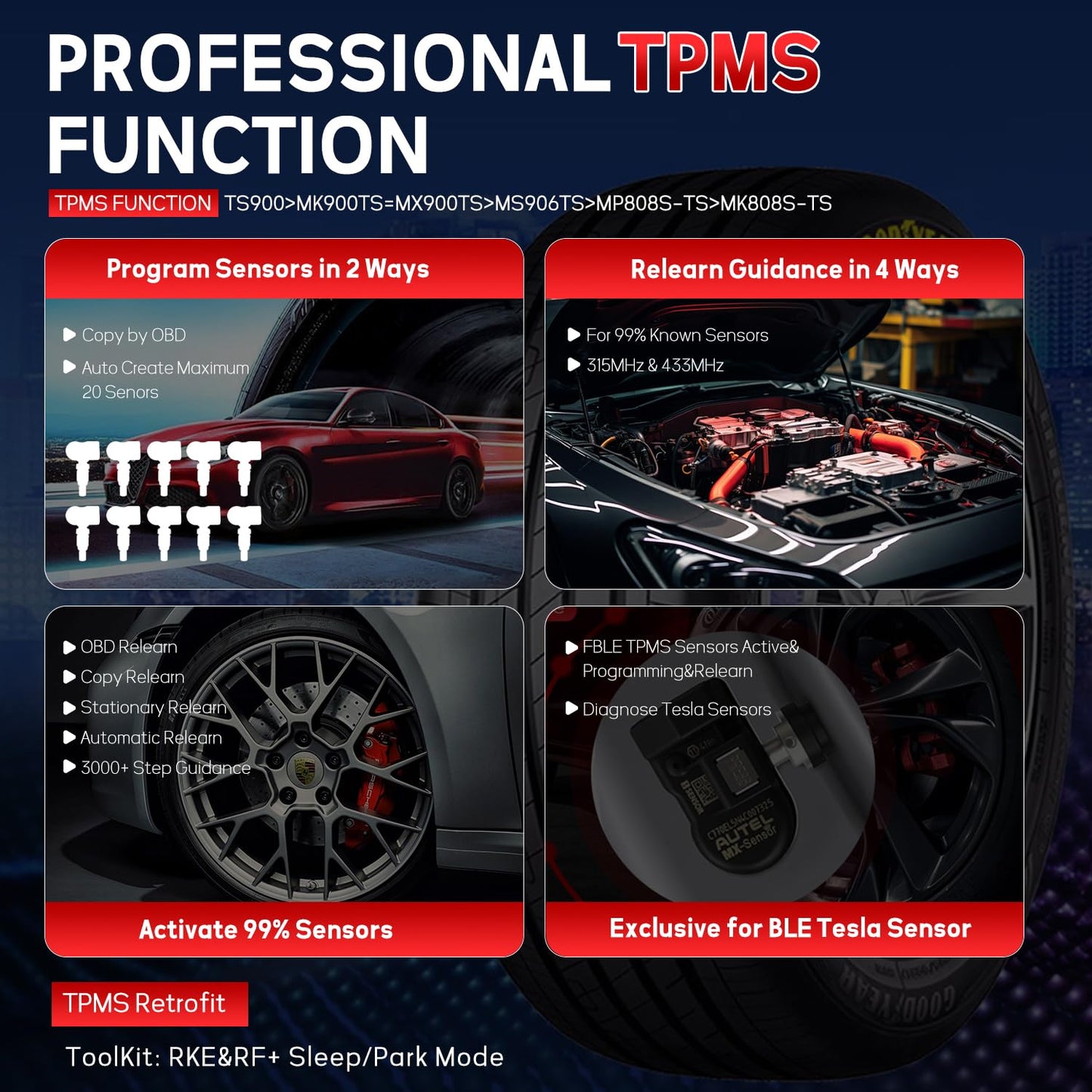 Autel MaxiTPMS TS900 2-in-1 TPMS Programmer & Diagnostic Scanner