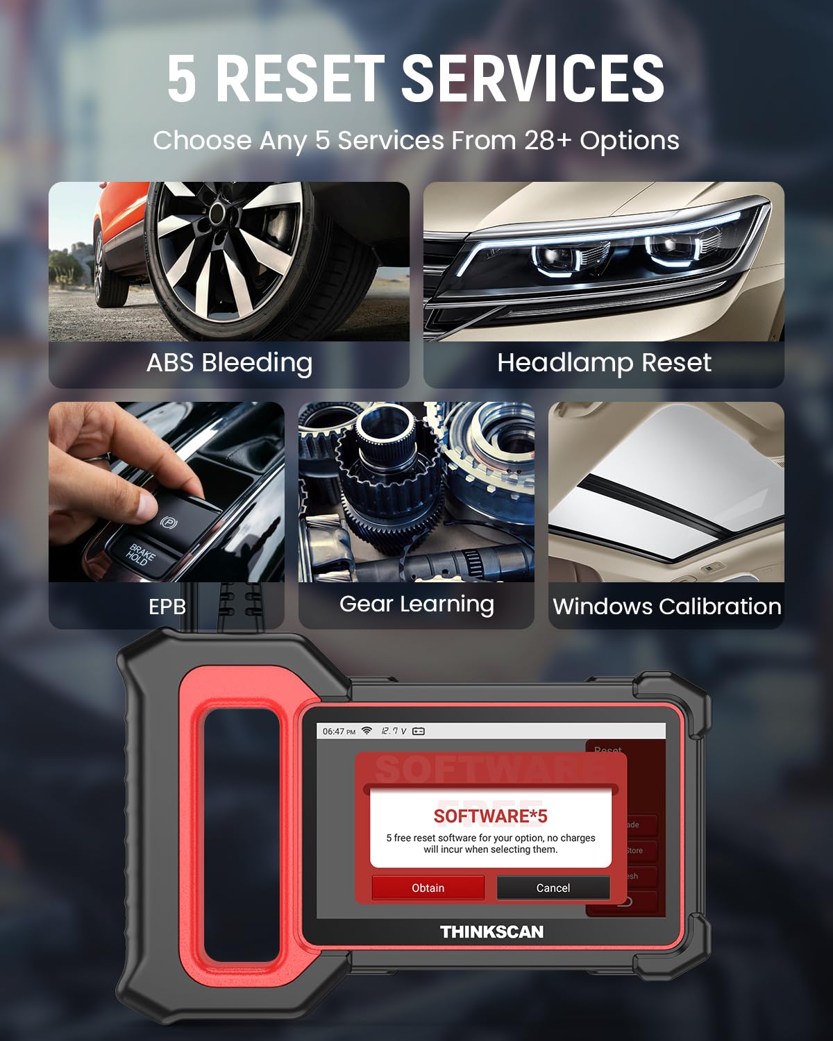 ThinkScan Plus S7 OBD2 Scanner – 7 Systems + 5 Resets
