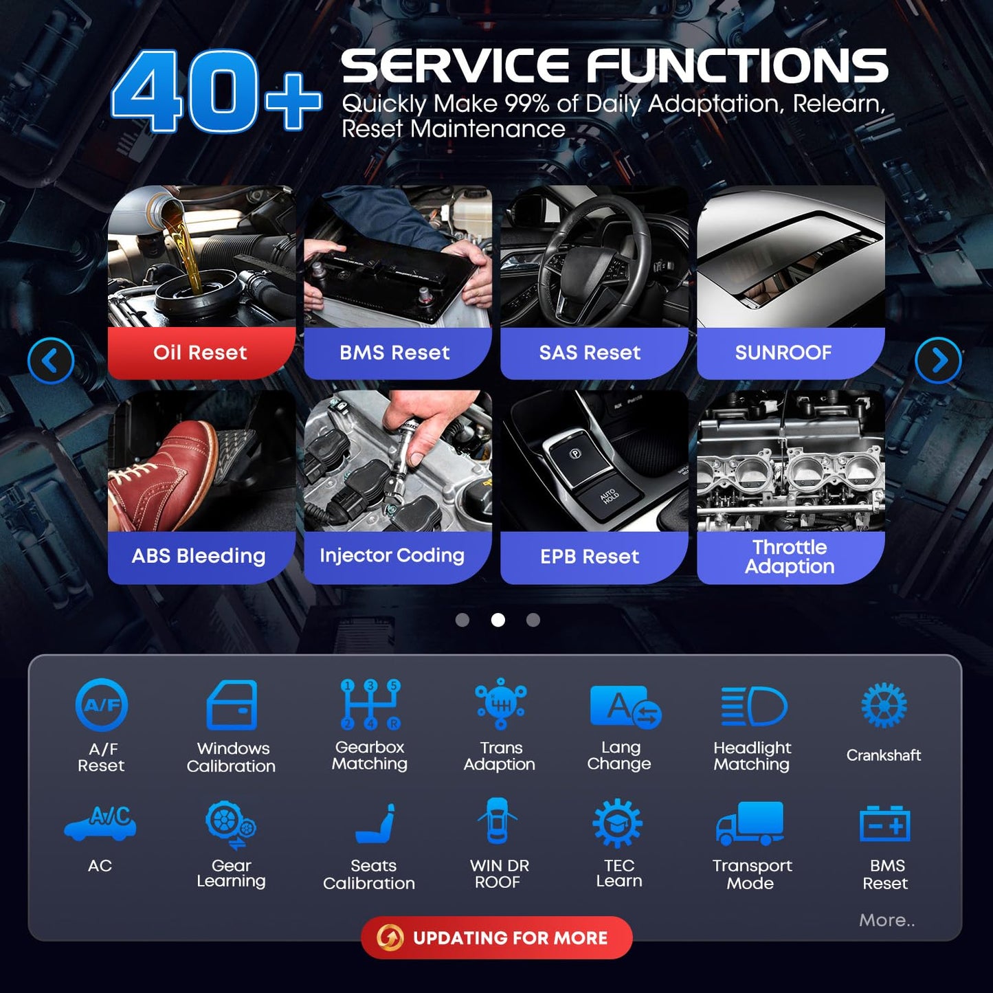 Autel MaxiCOM MK900BT 8” Bidirectional OBD2 Scan Tool 40+ Services