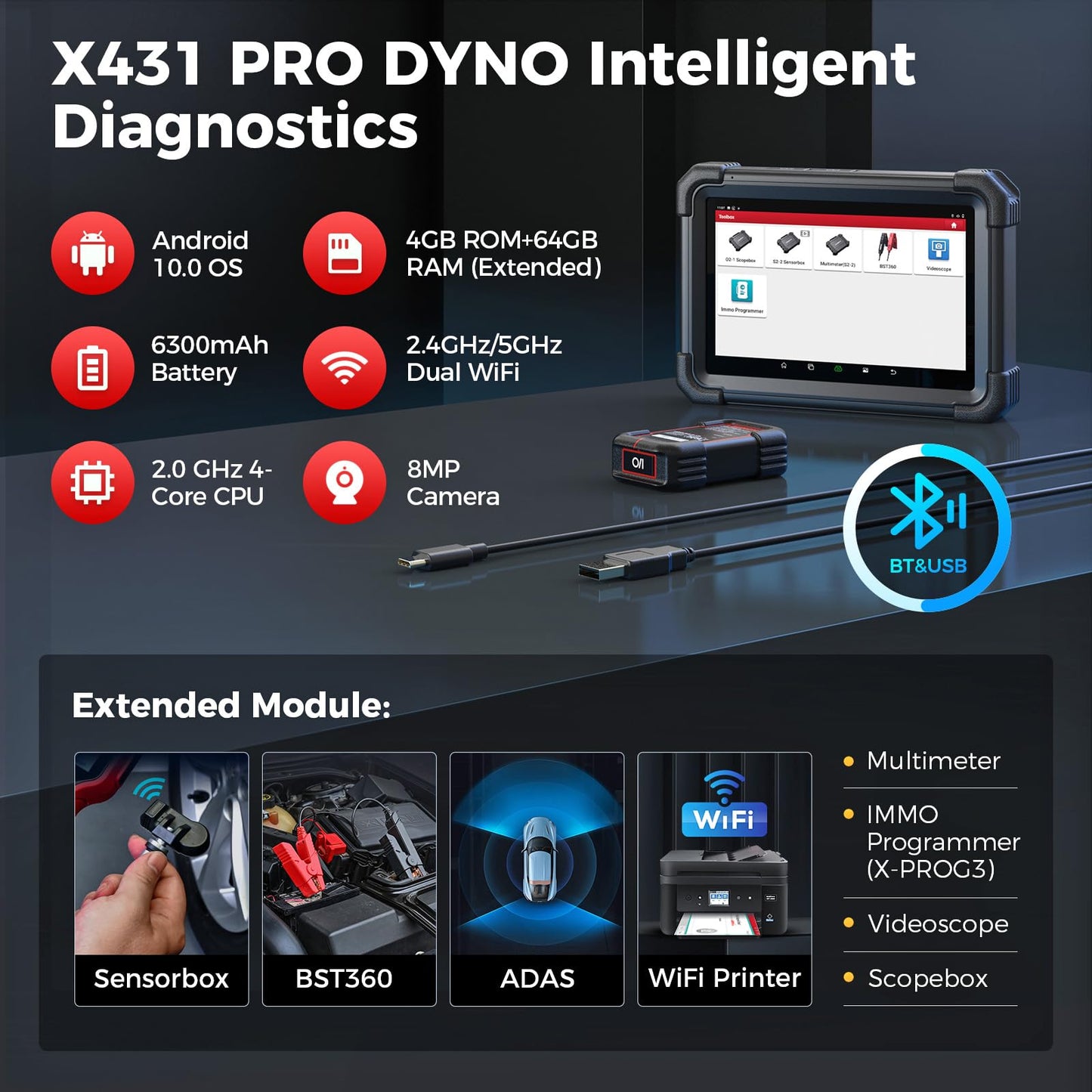 LAUNCH X431 PRO DYNO 2025 Scan Tool - ECU Coding & 38+ Services