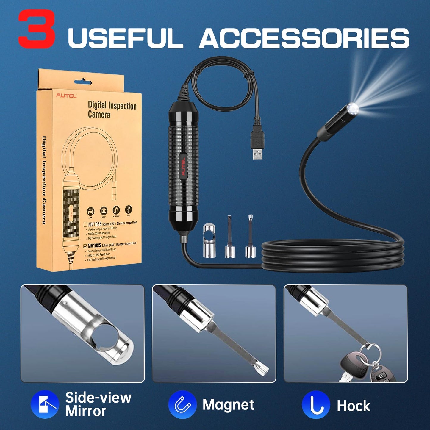 Autel MaxiCOM MK906 Pro Scanner with MV108S Endoscope – ECU Coding & 40+ Services