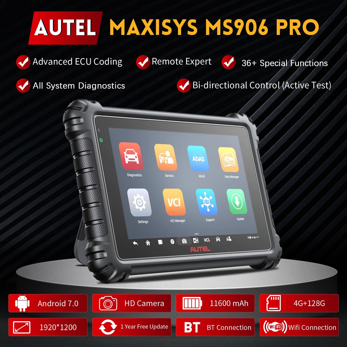 Autel MaxiSys MS906 Pro 2025 – Bi-Directional OBD2 Scanner & ECU Coding