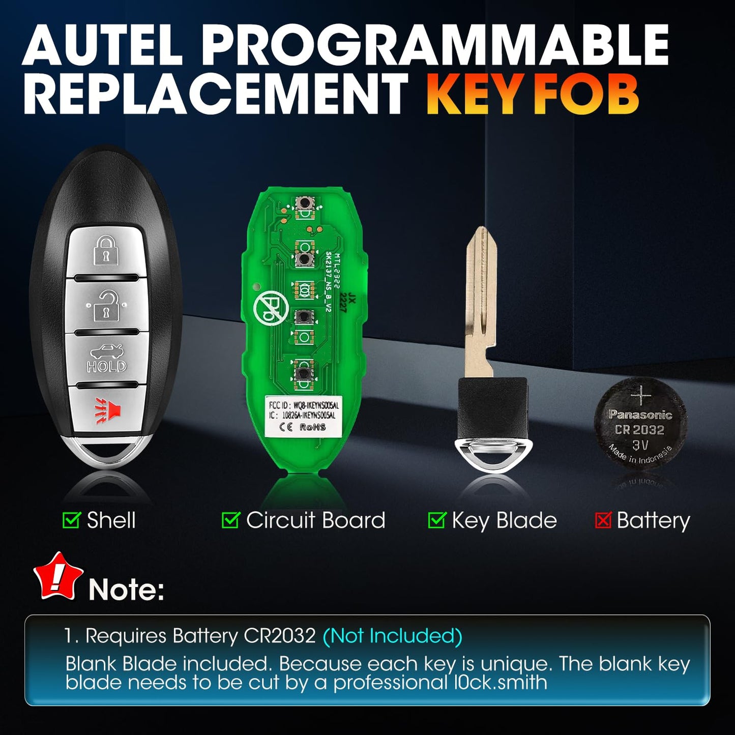 Autel MaxiIM IKEY 2025 Nissan Smart Key Fob Replacement 4-Button
