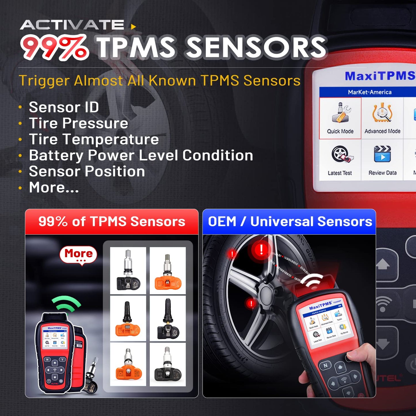 Autel MaxiTPMS TS508WF WiFi TPMS Programming & Reset Tool 2025