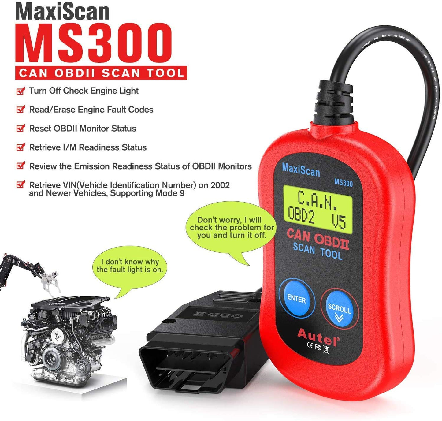 Autel MaxiScan MS300 OBD2 Scanner Code Reader Tool