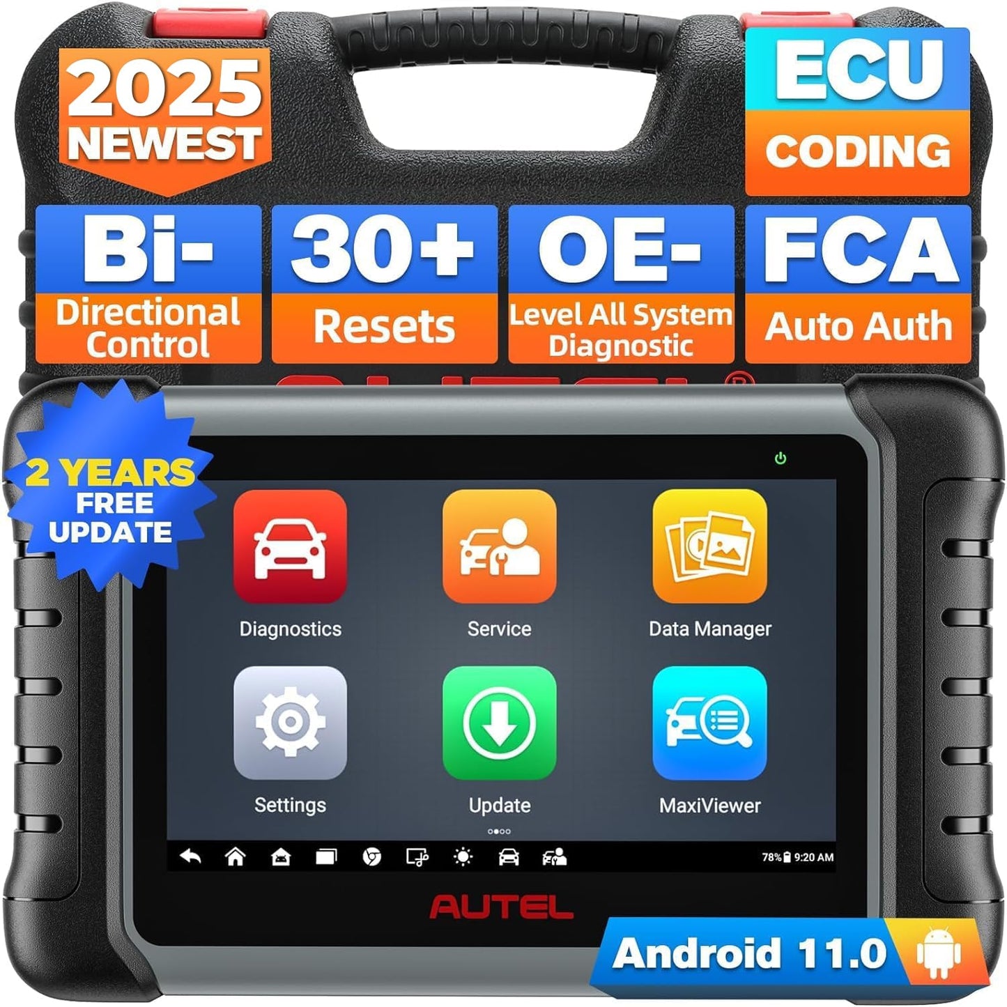 Autel MaxiPRO MP808S Scanner – 2025 Advanced ECU Coding & 30+ Services