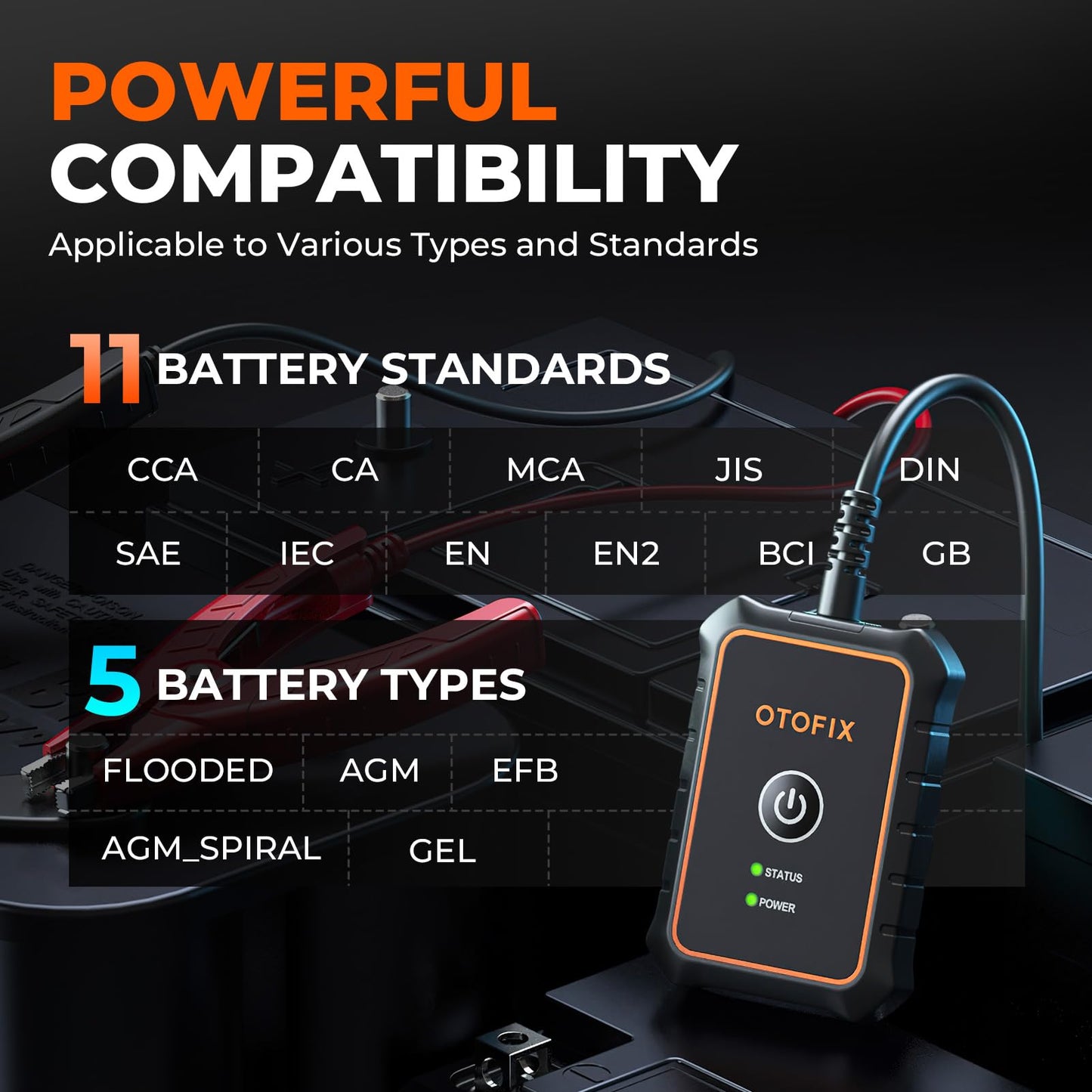OTOFIX BT1 Lite Car Battery Tester 6V-12V with Cranking & Charging System Scan
