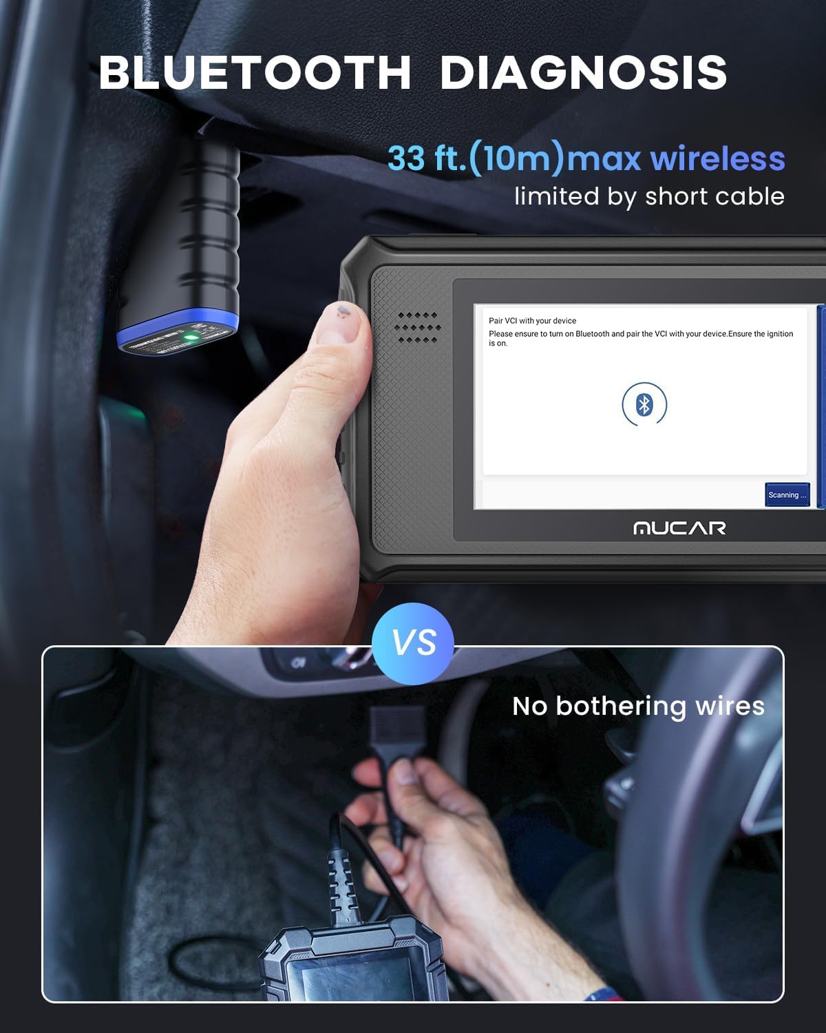 MUCAR VO6 OBD2 Scanner with 28 Reset Services & Wireless Updates