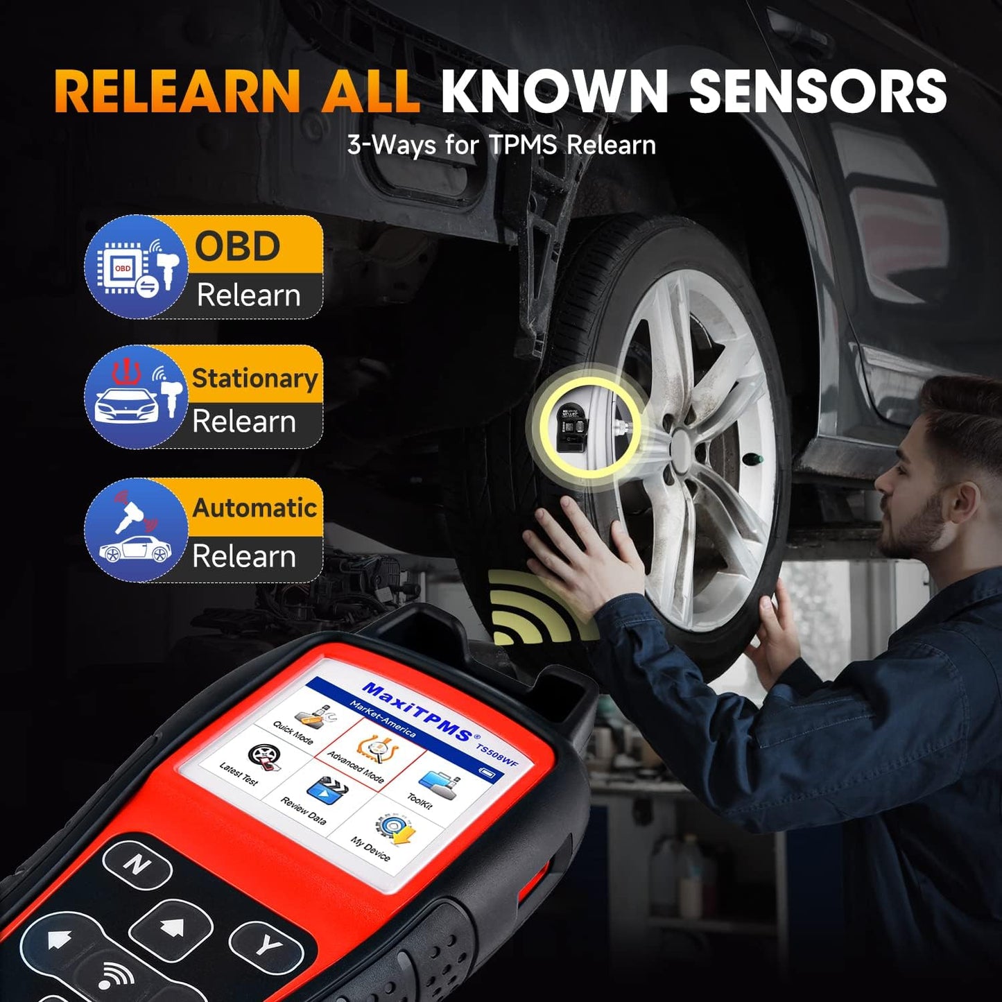 Autel MaxiTPMS TS508WF WiFi TPMS Relearn & Programming Tool 2025