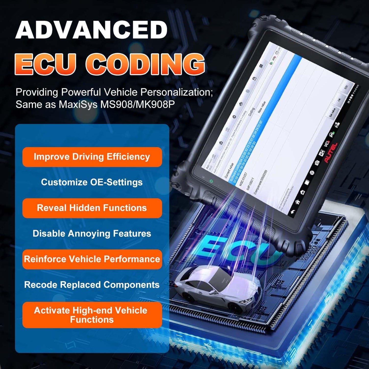 Autel MaxiSys MS906MAX Scanner – ECU Coding, 3000+ Tests, 2025