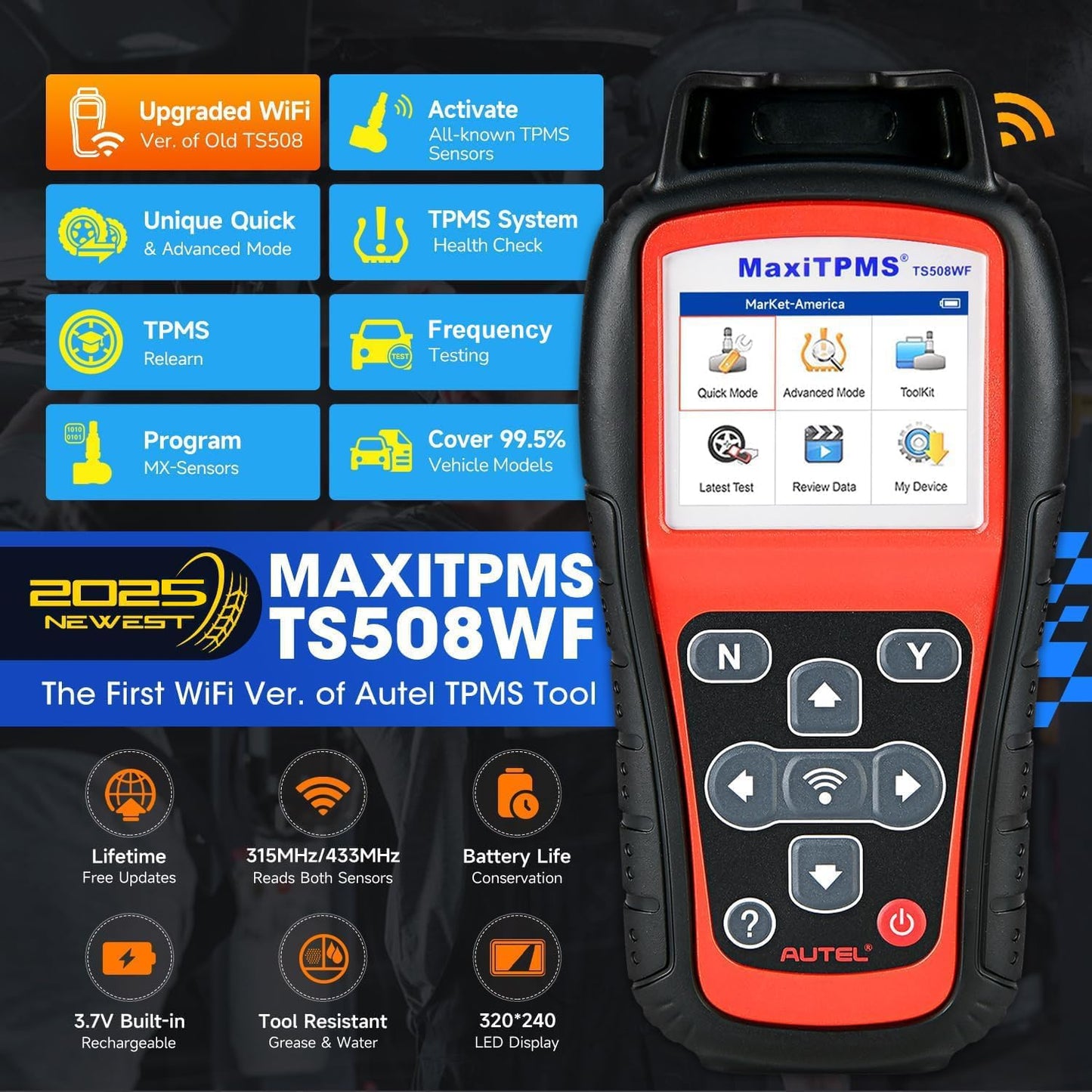 Autel MaxiTPMS TS508WF WiFi TPMS Scanner & Programming Tool