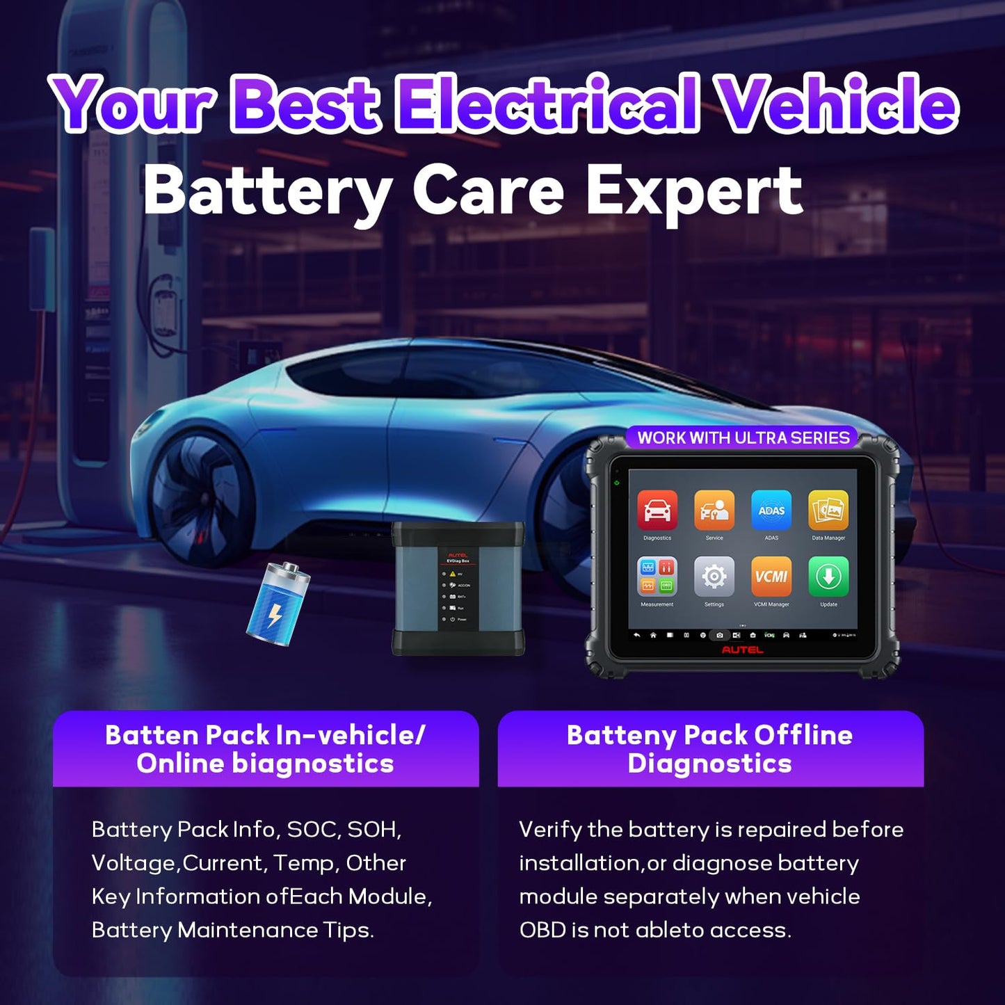 Autel EV Diagnostic Kit – High Voltage & Battery Pack Analysis