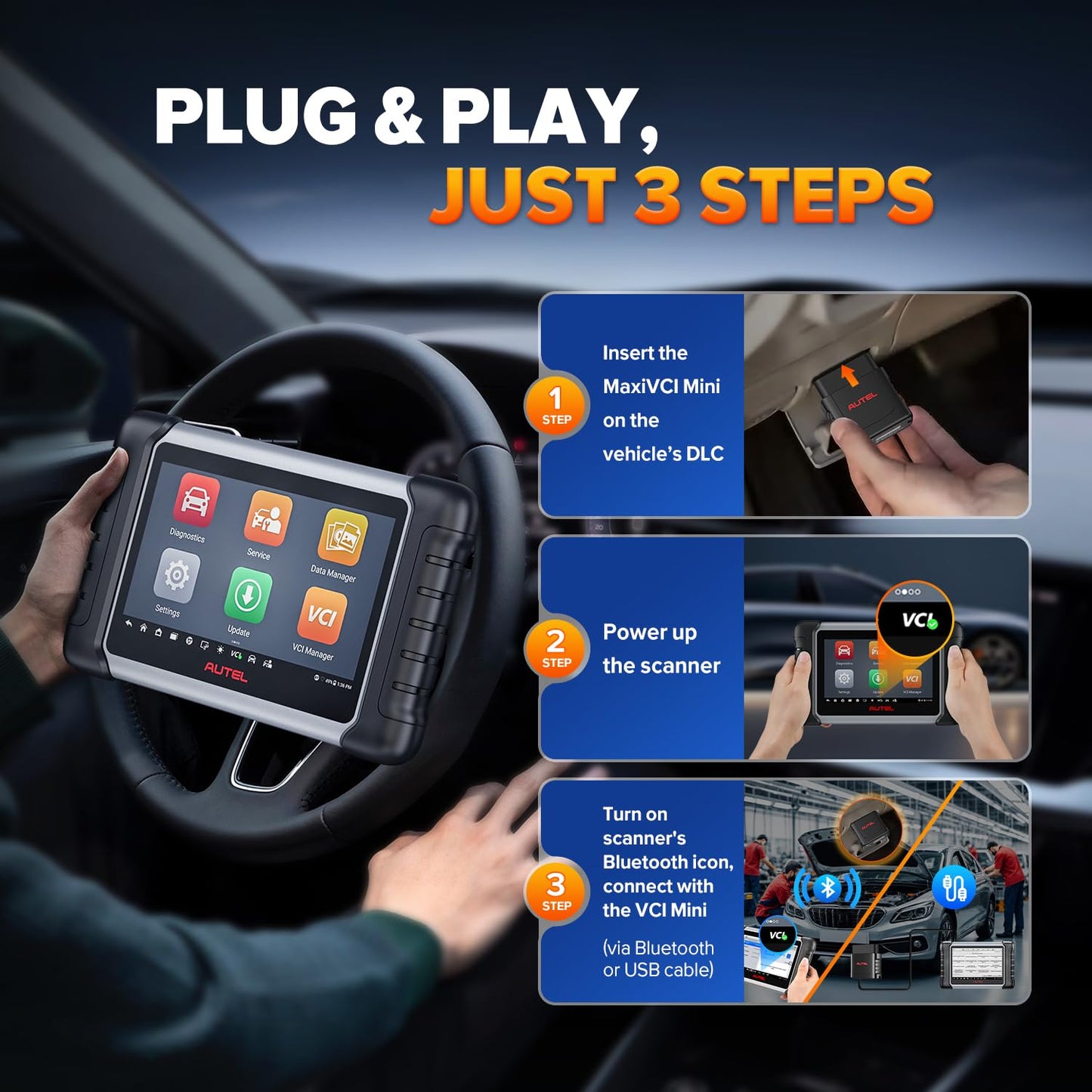Autel MaxiVCI Mini OBD2 Bluetooth Adapter for MK808BT Series