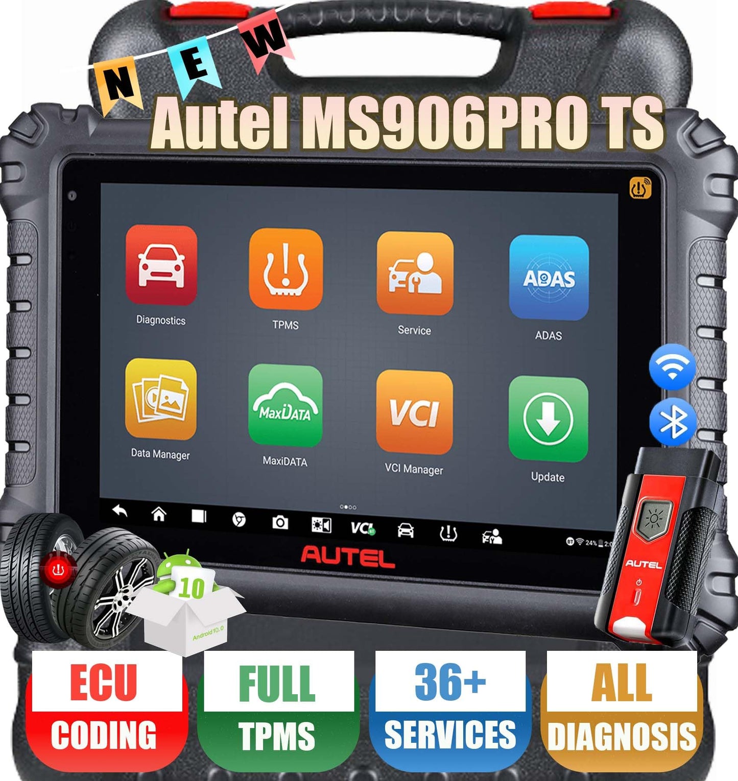 Autel MaxiSys MS906 Pro TS Diagnostic Scanner with Full TPMS & ECU Coding