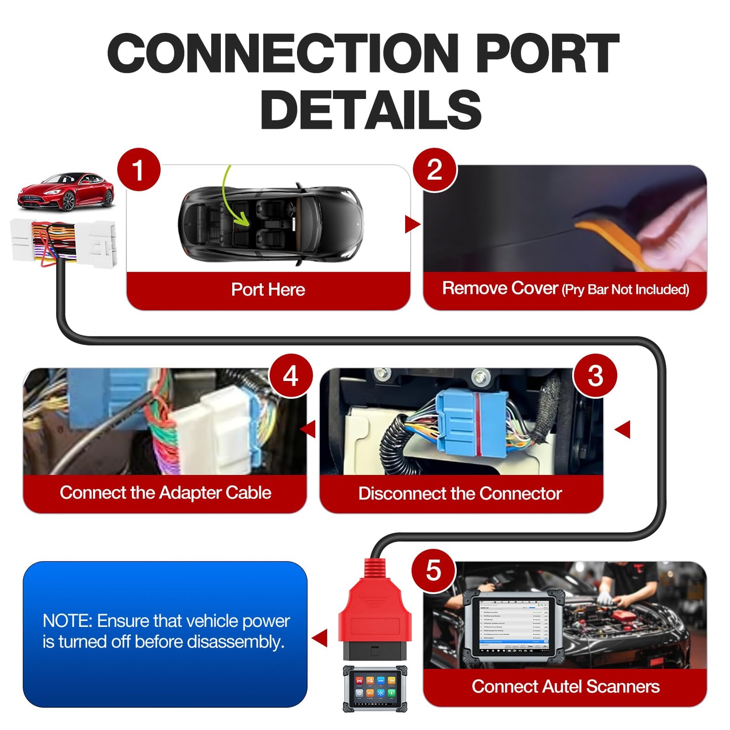 Autel TESKIT3Y Tesla Model 3 & Y Diagnostic Cable Adapter 2025
