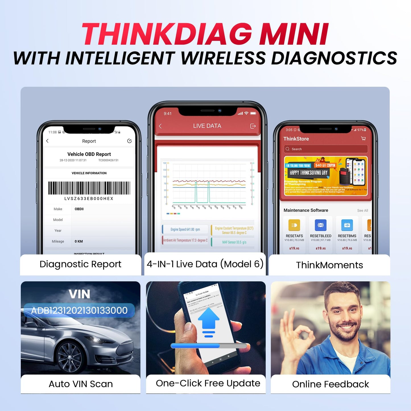 ThinkDiag Mini OBD2 Scanner for iOS & Android