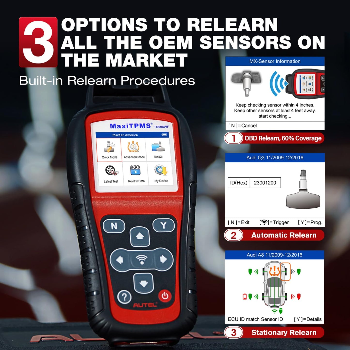 Autel TS508WF TPMS Tool Kit with 4 MX-Sensors (2025 WiFi)