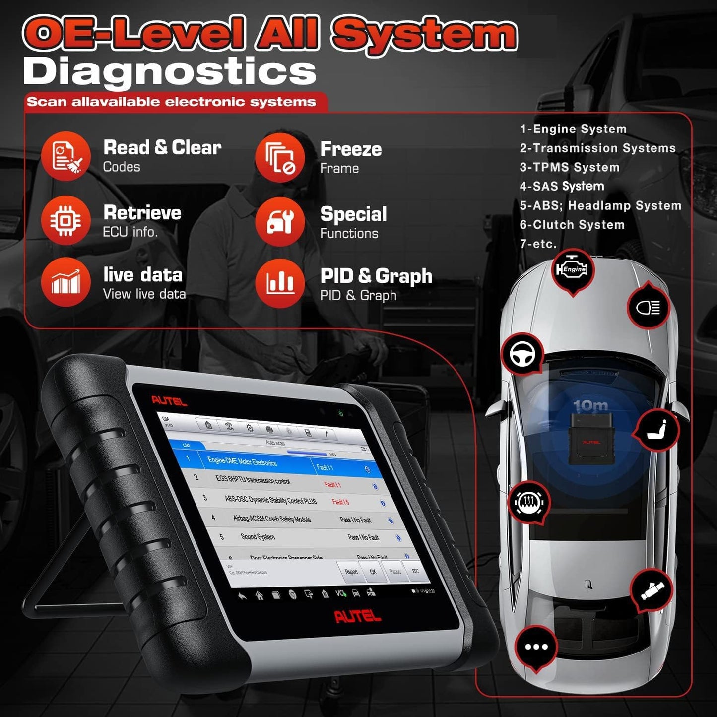 Autel MK808BT PRO 2025 Wireless Bidirectional OBD2 Scanner Tool
