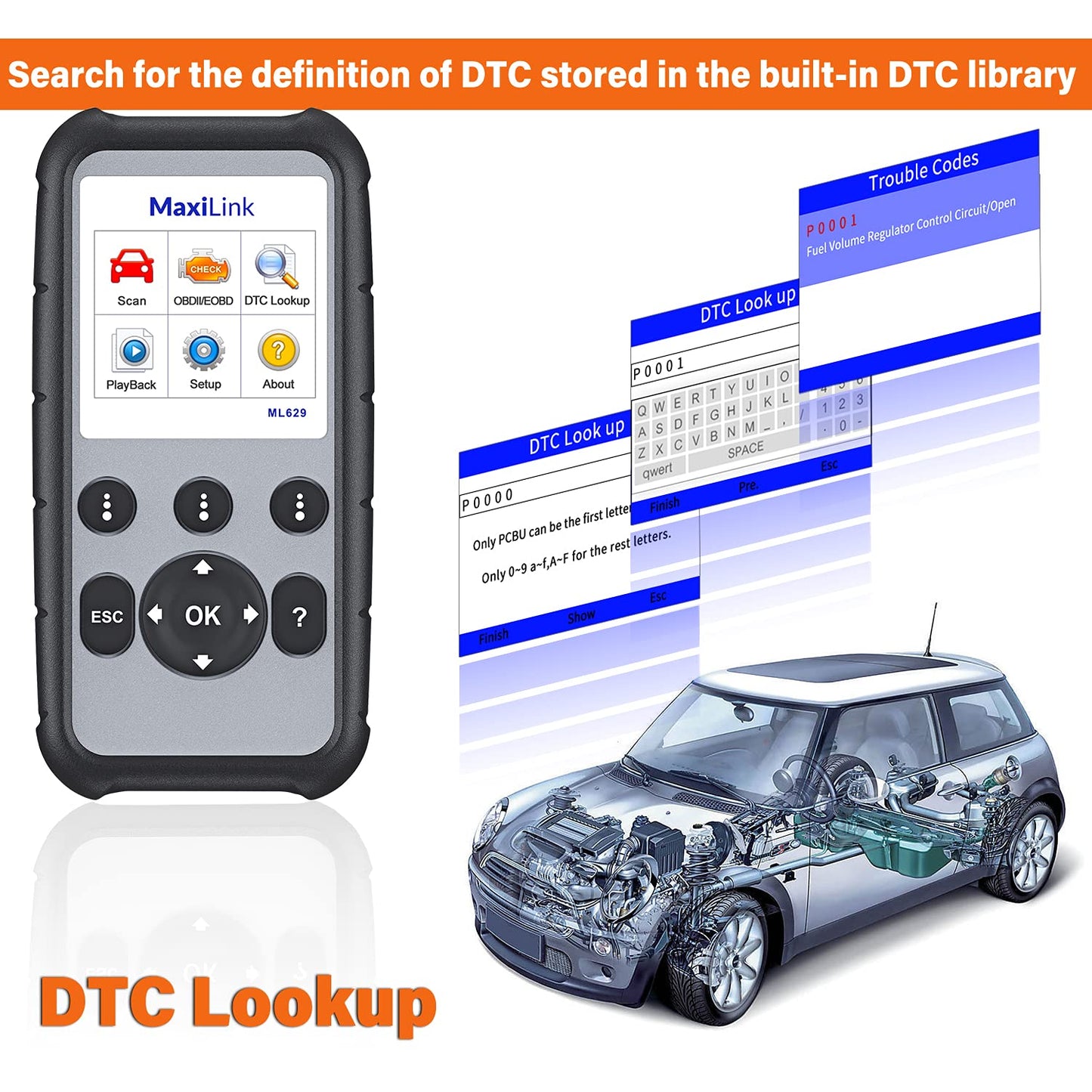 Autel MaxiLink ML629 OBD2 Scanner 2025 | ABS, SRS, Engine, Trans