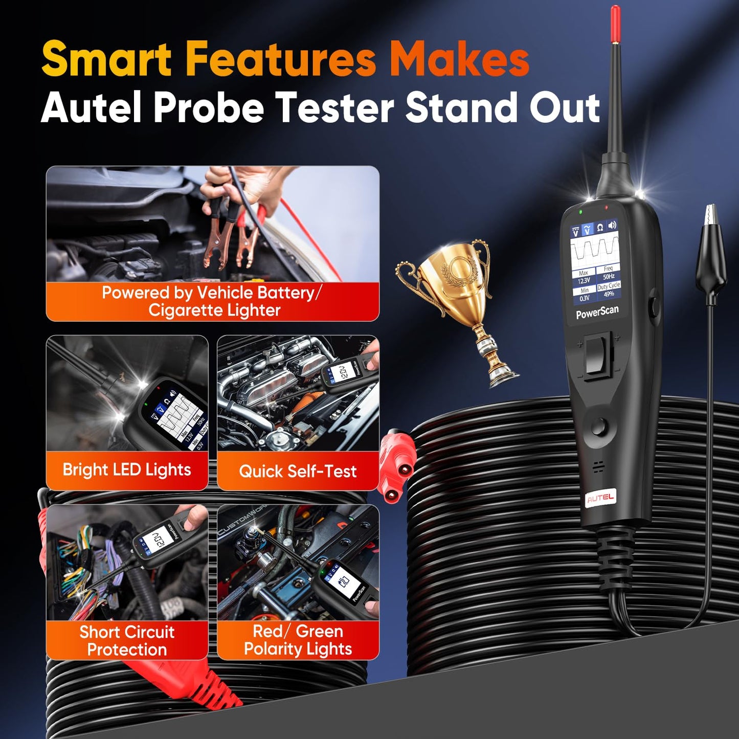 Autel PowerScan PS100 Circuit Tester – 12V/24V Diagnostic Tool